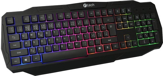 Hern� Kl�vesnice C-TECH Arcus CZ/SK, barevn� podsv�cen� - 359 K�