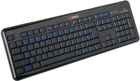 Kl�vesnice C-TECH OBK-04, mod�e podsv�cen� (nov�) - 529 K�