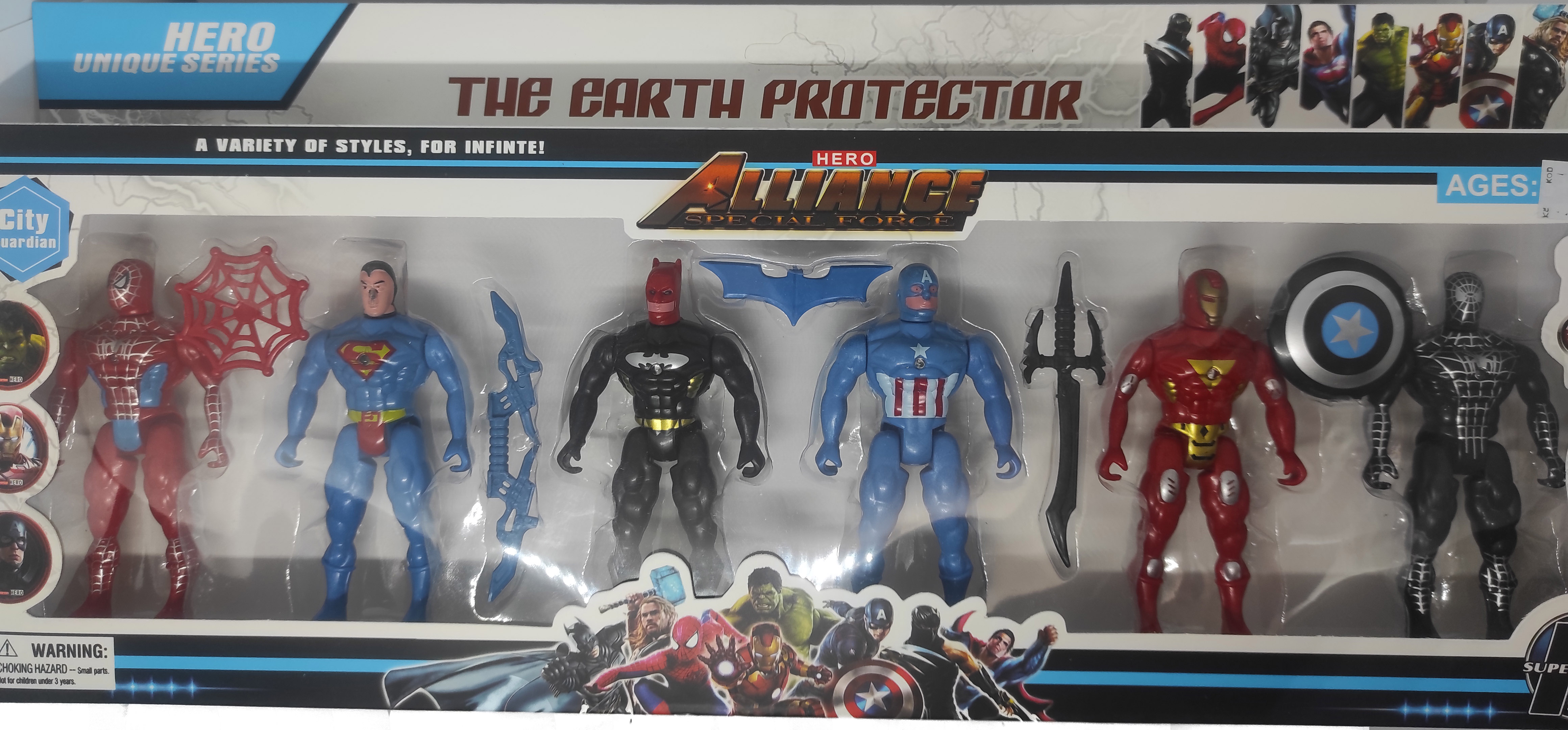 Sada 6ks Figurek -  Spiderman ,Spiderman Miles Morales, Superman ,Batman , Kapitn Amerika , Iron Man(nov)  - 299 K