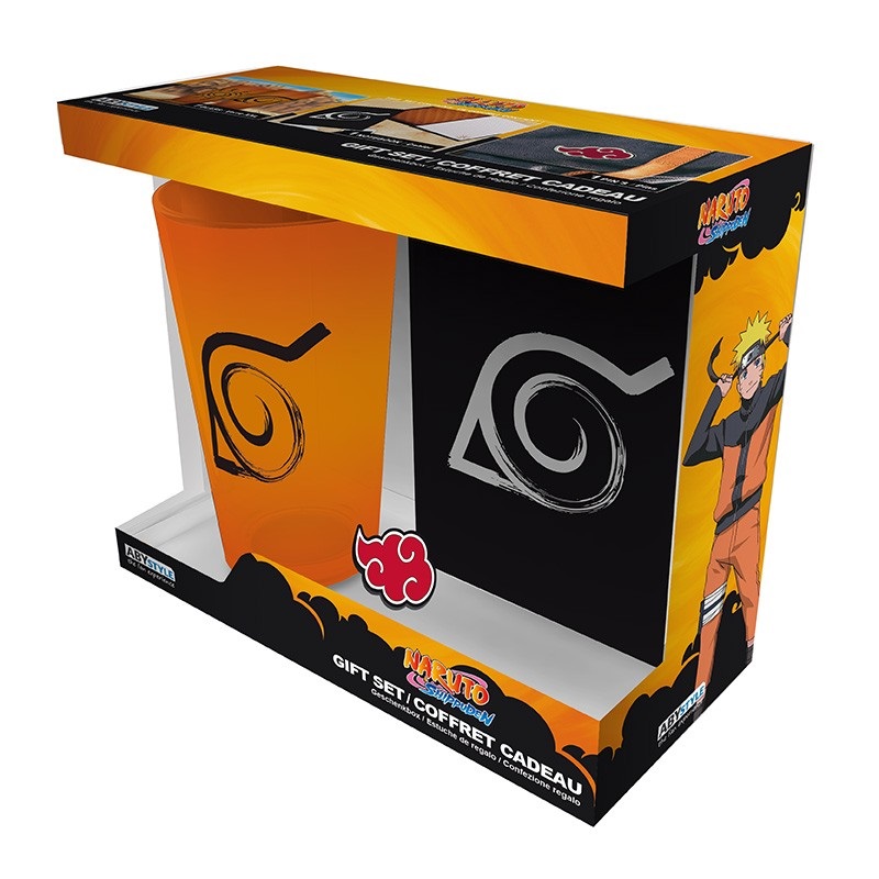 Drkov sada - NARUTO SHIPPUDEN - "Konoha"  Sklenice XXL + Odznak + Zpisnk (nov) - 549 K