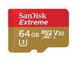 SanDisk Micro SDHC 64GB Extreme 90 MB/s Class 10 UHS-I U3 (bazar) - 299 Kč