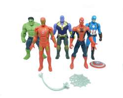 Sada 5ks Figurek - Marvel - Avengers - Iron Man, Hulk, Spiderman, Thanos, Kapitán Amerika 15cm (nové)  - 199 Kč