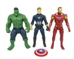 Sada 3ks Figurek - Marvel - Avengers - Iron Man, Hulk, Kapitán Amerika 18cm (nové)  - 139 Kč