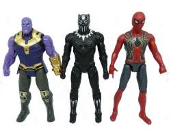 Sada 3ks Figurek - Marvel - Avengers - Spiderman, Thanos,Black Panther 18cm (nové)  - 139 Kč