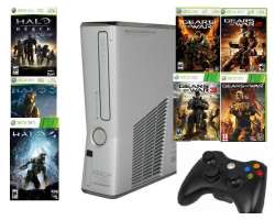 Microsoft Xbox 360 Slim 250GB Limited edition Halo reach + 7 her  (Gears of war,Halo)(bazar) - 4352 Kč