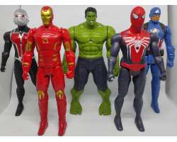 Sada 5ks Figurek - Marvel - Avengers - Iron Man, Hulk, Spiderman, Ant Man, Kapitán Amerika 22cm (nové)  - 559 Kč